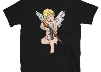 St Valentine’s Day Cupid Tattooed Gangster t-shirt design png