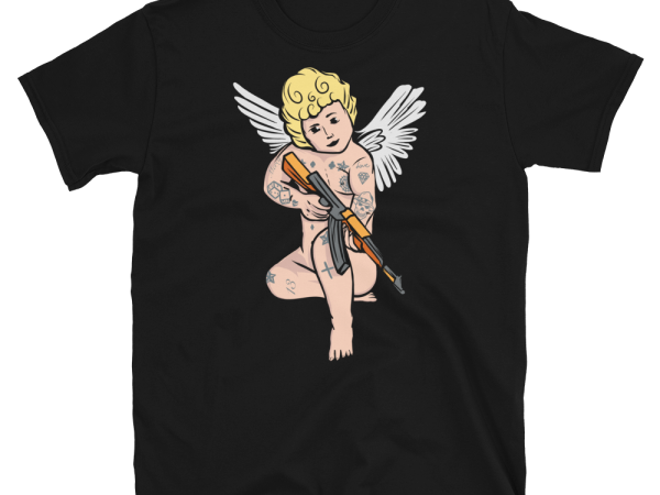 St valentine’s day cupid tattooed gangster t-shirt design png