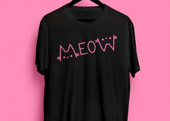 Cute Cat vector T shirt MEOW