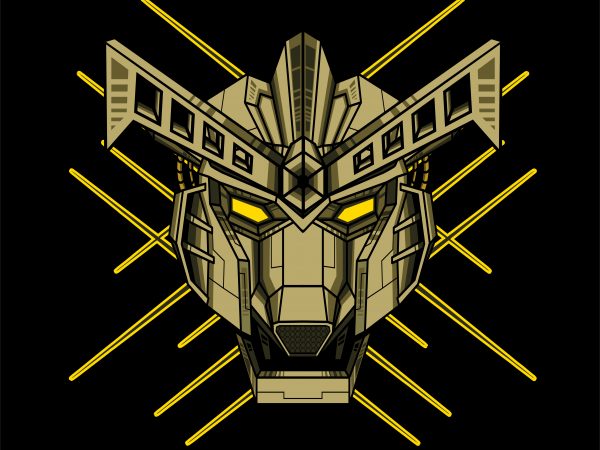Cyborg robotic gundam vector t-shirt design