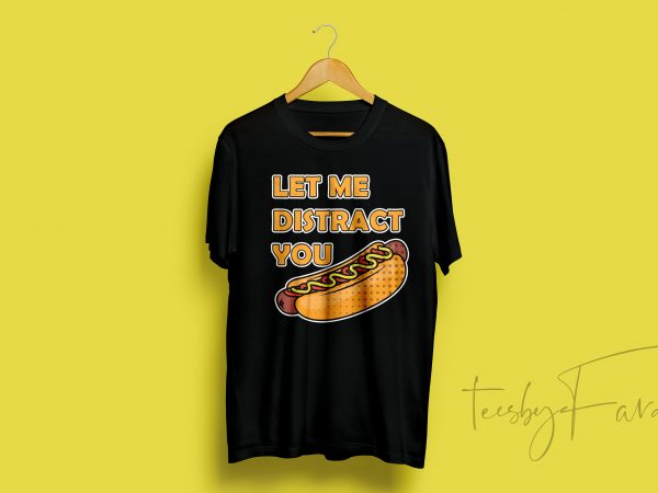 Hot dog t-shirt design for sale