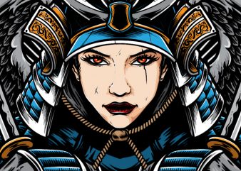 Female Samurai vector t shirt design artwork