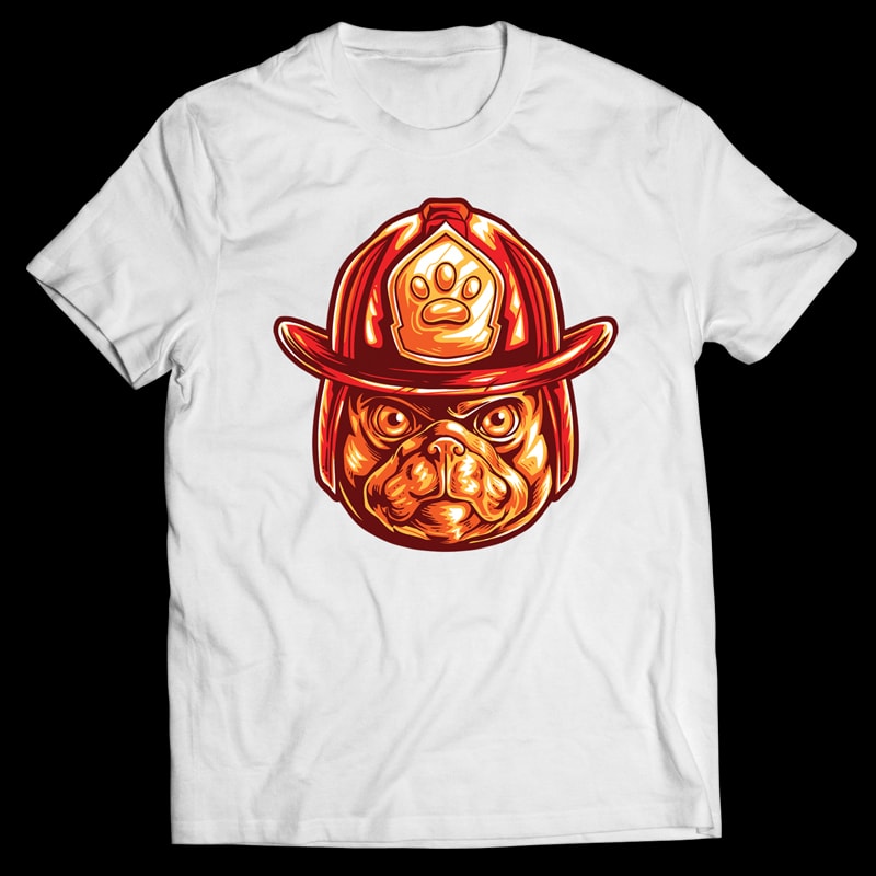 Fire Fighter Pud Dog – Vector T-shirt Design buy t shirt design