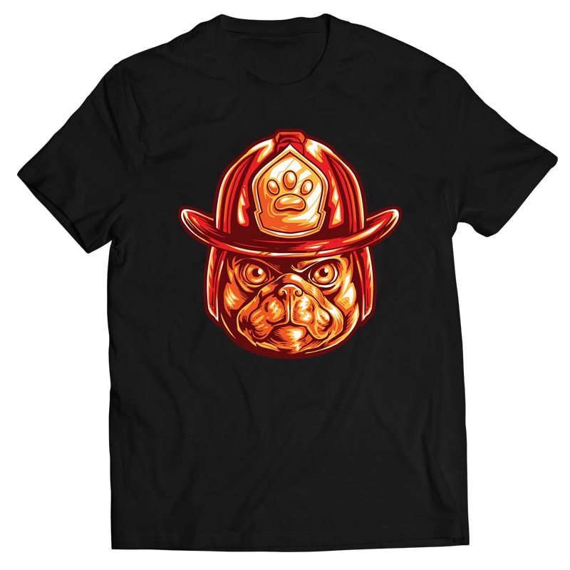 Fire Fighter Pud Dog – Vector T-shirt Design buy t shirt design