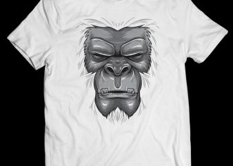 Gorilla face - vector t-shirt design