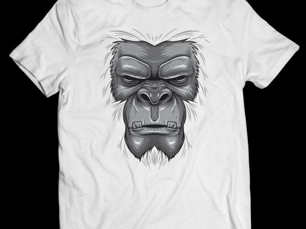 Gorilla face – vector t-shirt design Gorilla face – vector t-shirt design
