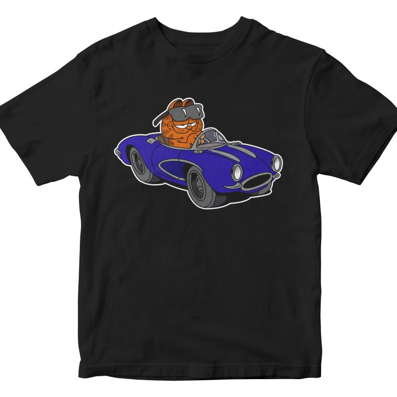 garfild car commercial use t shirt designs