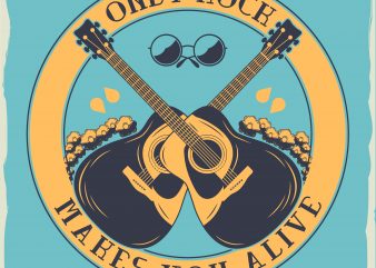 Guitars in the circle graphic t-shirt design