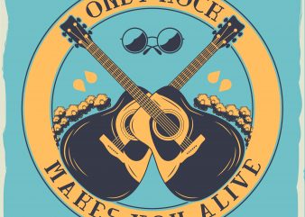 Guitars in the circle graphic t-shirt design