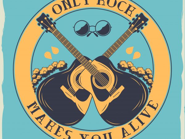 Guitars in the circle graphic t-shirt design
