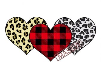 Valentine SVG, Valentine’s Day, Love, Heart, Leopard, Buffalo, EPS SVG PNG DXF digital download vector shirt design