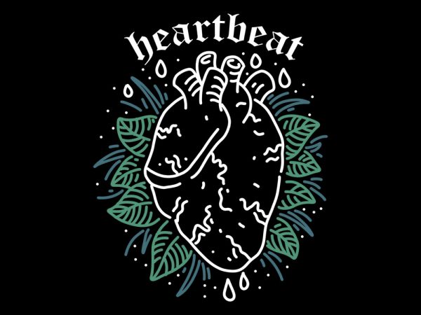 Heartbeat t shirt design template