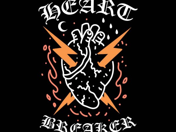 Heart breaker tshirt design