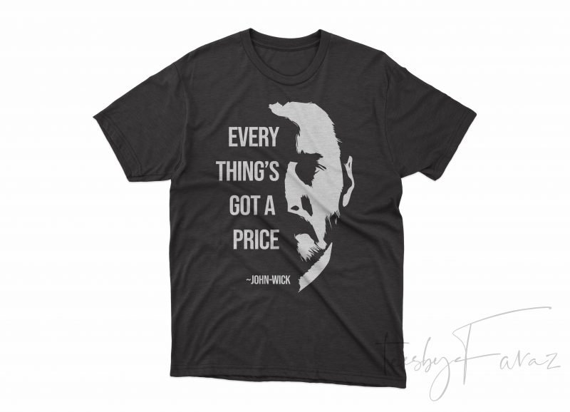 John Wick Inspired T shirt Design commercial use t-shirt design