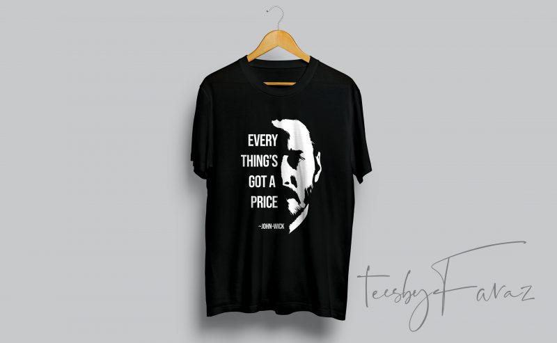 John Wick Inspired T shirt Design commercial use t-shirt design
