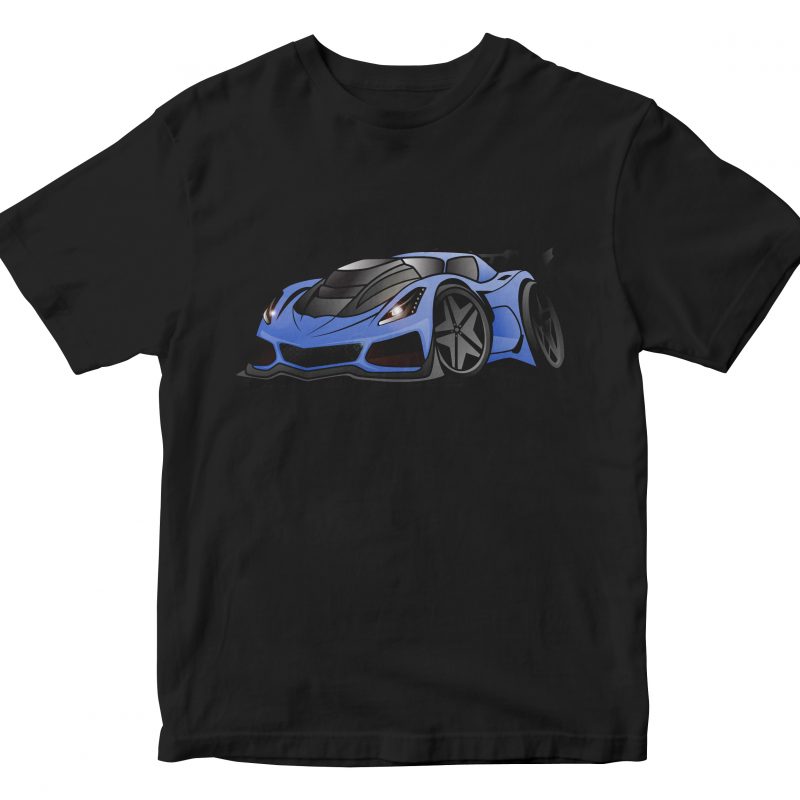 lamborghini cartoon t shirt design graphic