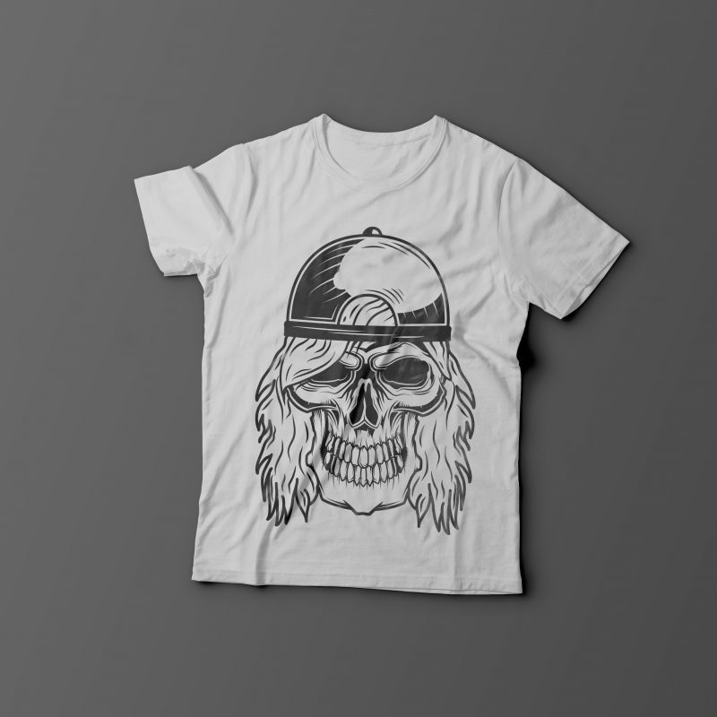 Skateboard man with a hat vector t shirt design