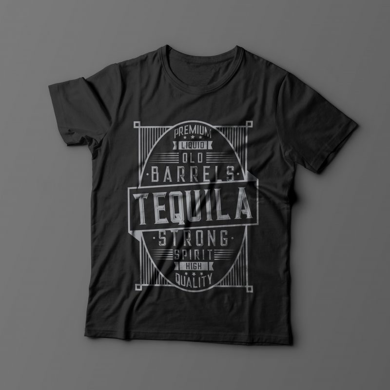 Tequila label design t-shirt designs for merch by amazon
