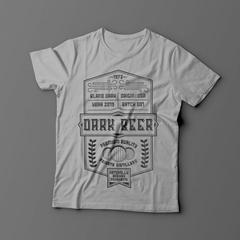 Dark beer label design t-shirt designs for merch by amazon