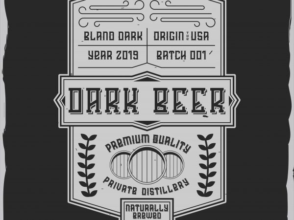 Dark beer label design