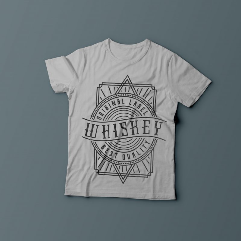 Whiskey label t shirt designs for printify