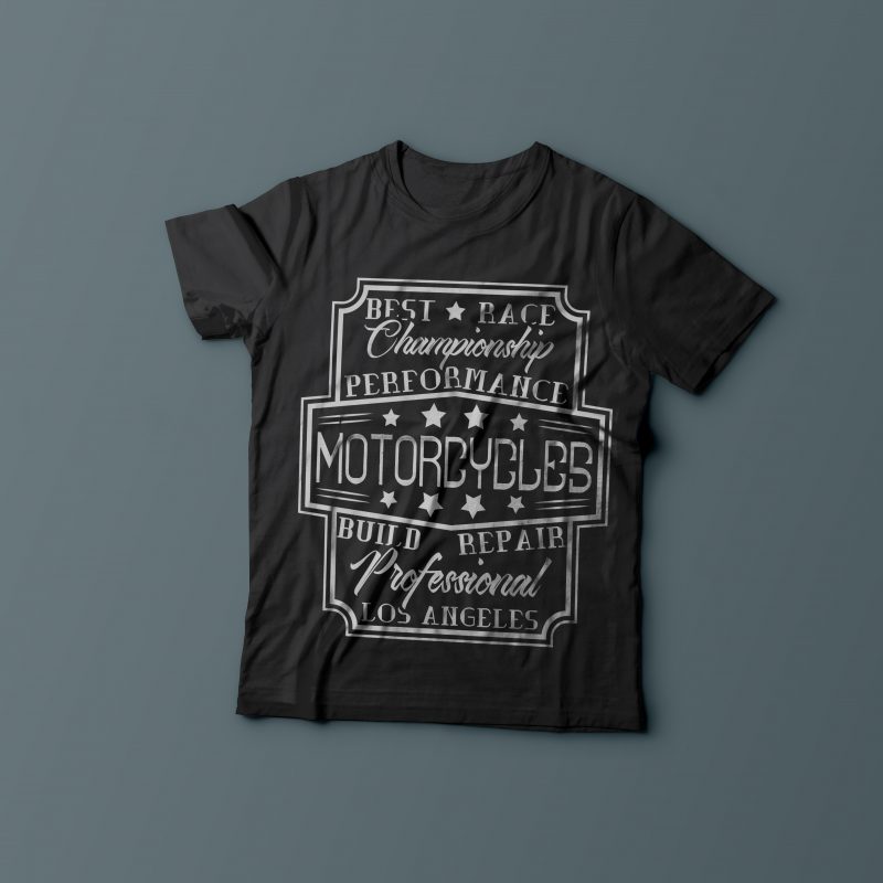 Motorcycle repair label tshirt design for sale