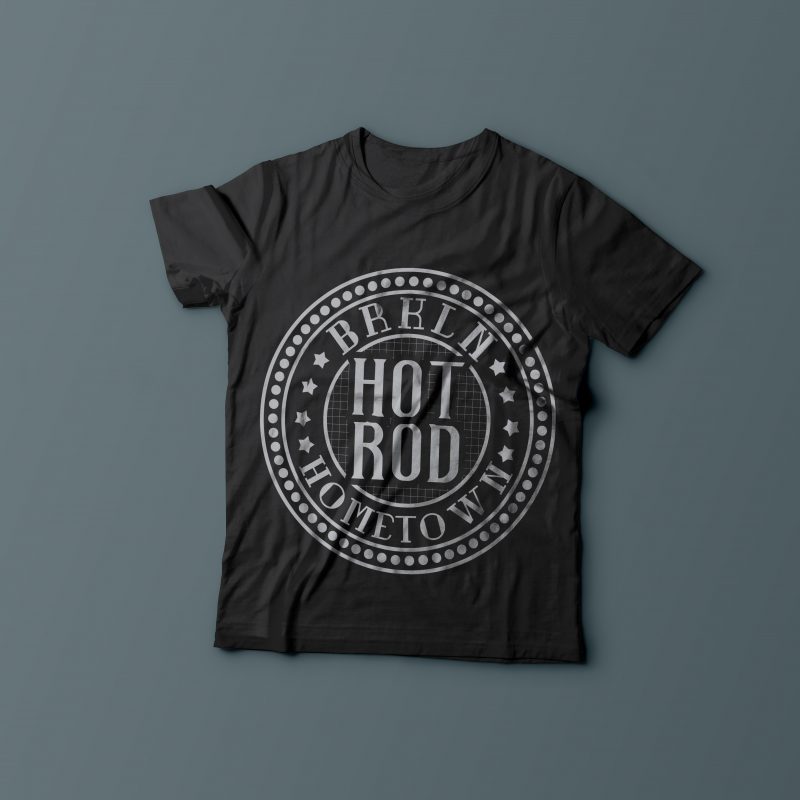 Hot rod label tshirt design for sale