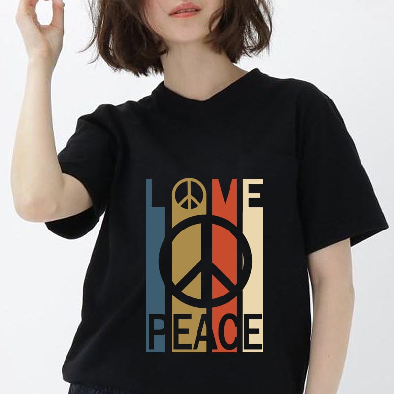 Love Peace SVG Files, Love Peace SVG, Hippie SVg, vintage, Peace svg, boho EPS SVG PNG DXF digital download t shirt designs for merch teespring and printful