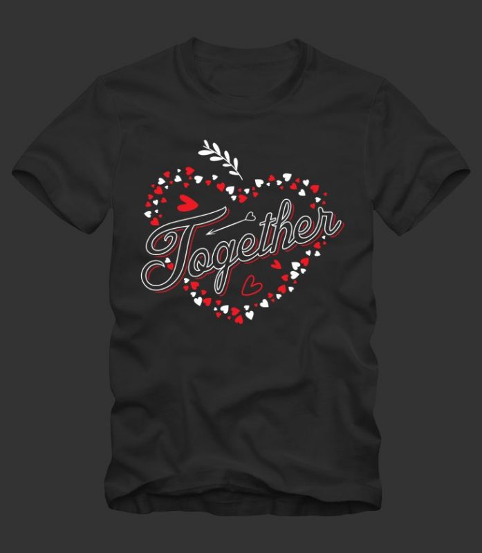 Forever together love couple design t shirt vector template 2 vector t shirt design