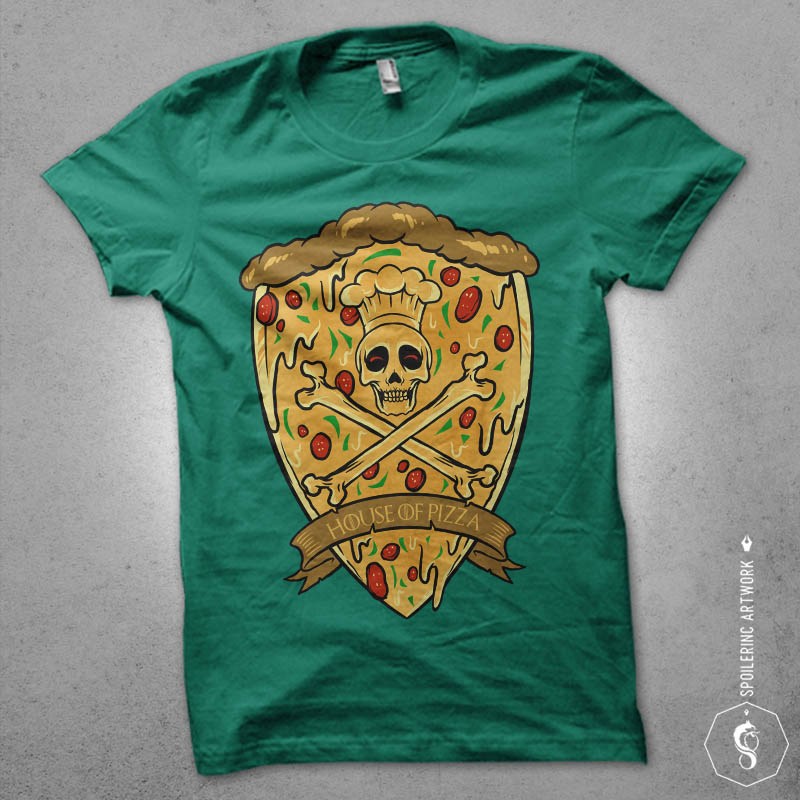 house of pizza t shirt designs for print on demand