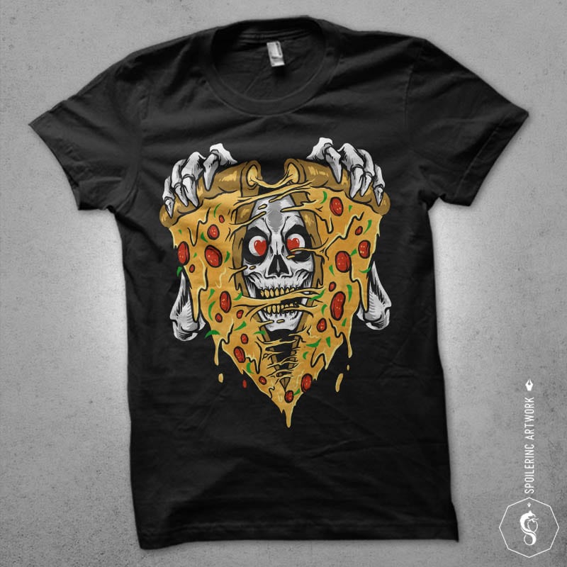 pizza boo t shirt designs for print on demand