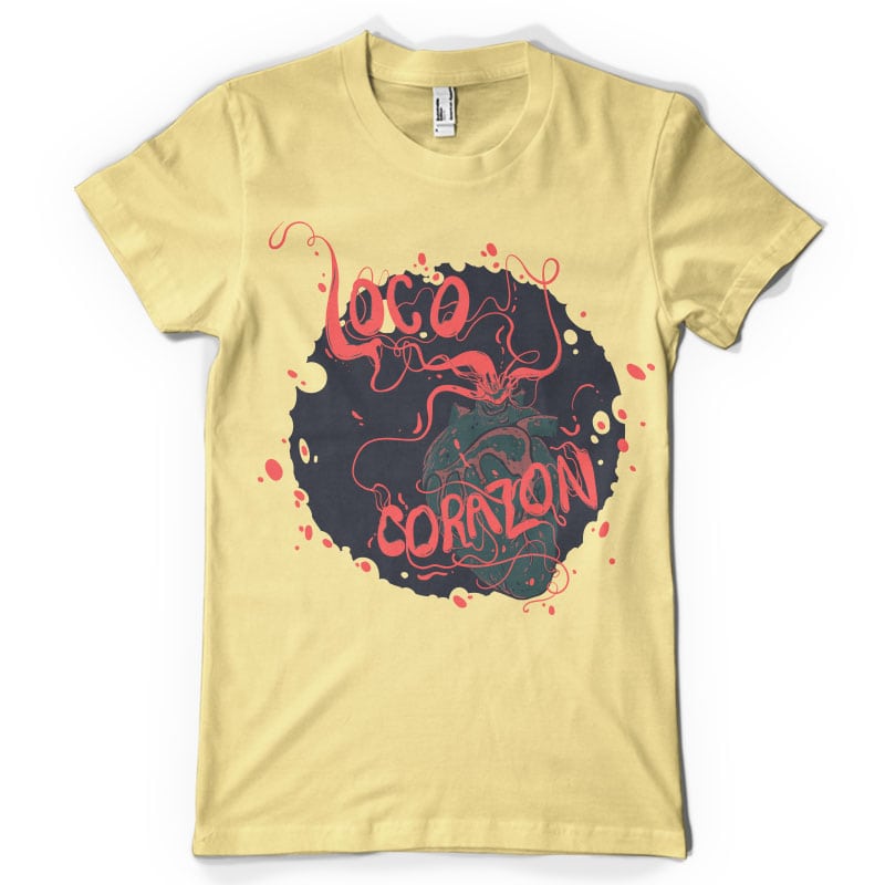 Loco corazon t-shirt designs for merch by amazon