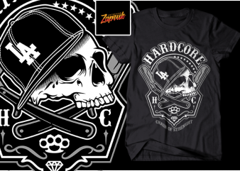 Skull Hardcore Vector buy t shirt design