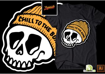 Skull Chill T-shirt design vector