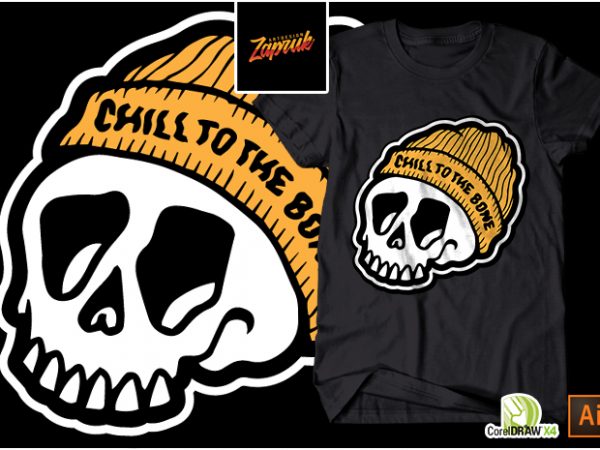 Skull chill t-shirt design vector