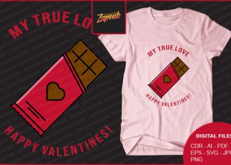 True Love Valentines commercial use t-shirt design