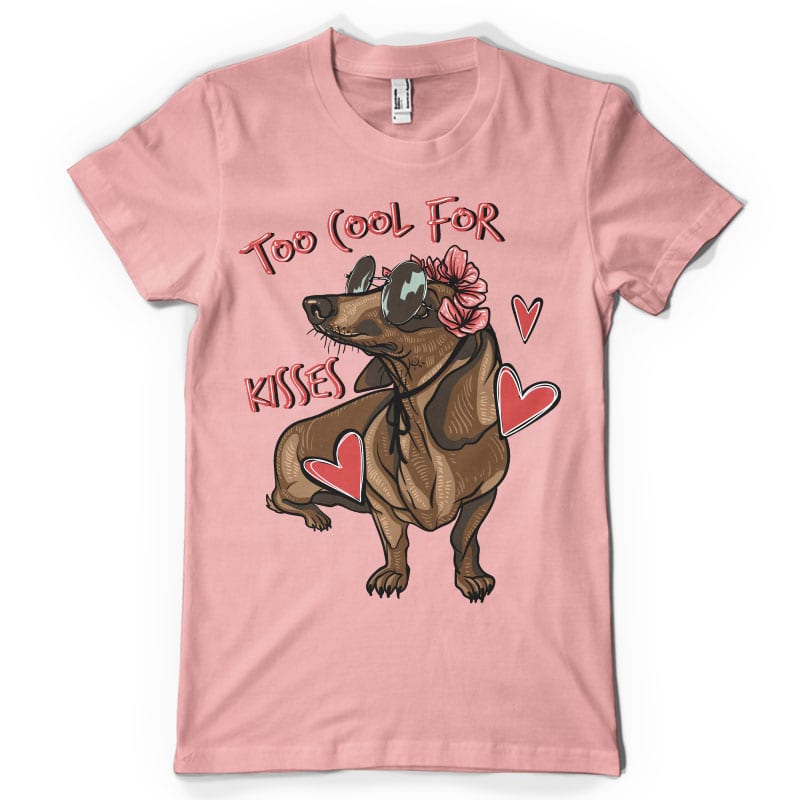 Too cool for kisses t shirt design graphic