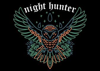 night hunter tshirt design