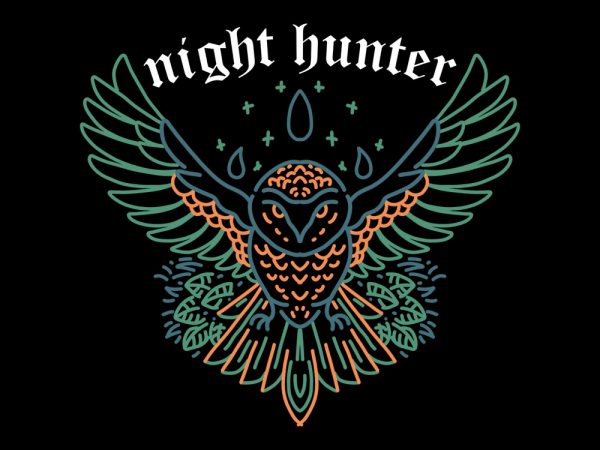 Night hunter tshirt design