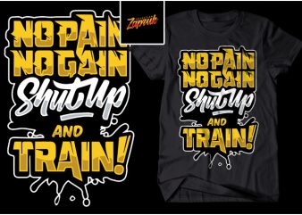 No Pain No Gain – Typography t shirt design png