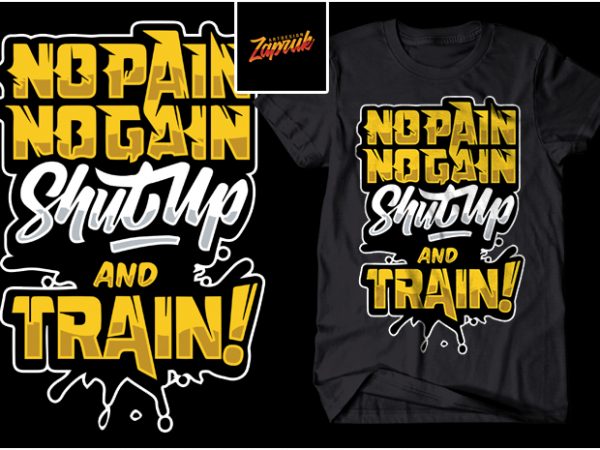 No pain no gain – typography t shirt design png
