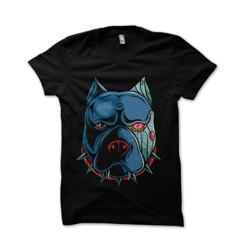 Pitbull cyborg t shirt design graphic