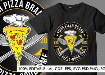 Pizza Badge Template 100% Editable vector t shirt design artwork