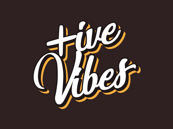 Positive vibes retro style t shirt design