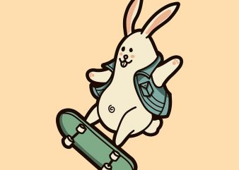 skateboarding rabbit tshirt design