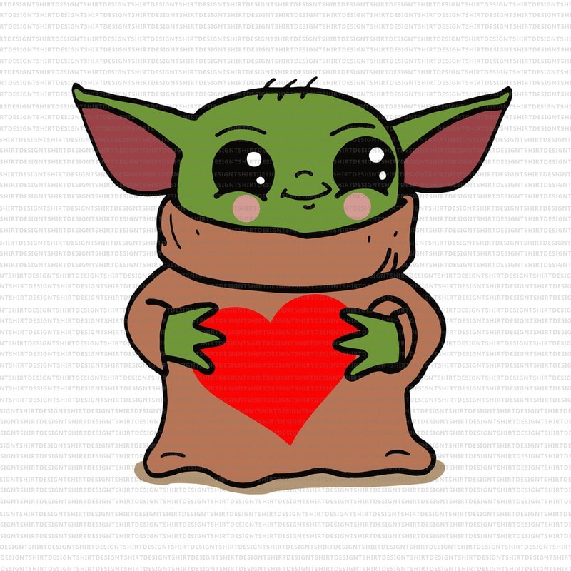 Download Baby yoda valentine svg,Baby yoda heart svg,Baby yoda ...