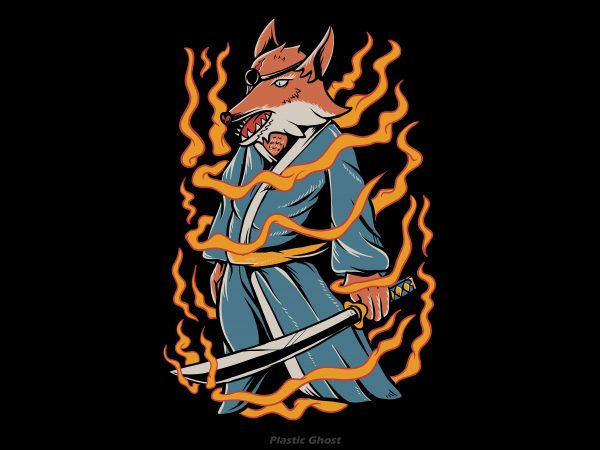Samurai fox buy t shirt design artwork