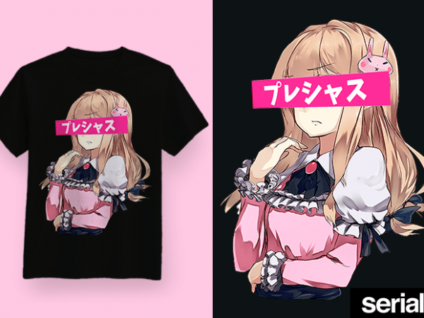 ◍ ᴀɴɢʀʏ ᴡᴀɪꜰᴜ ◍ anime girl waifu graphic t-shirt design