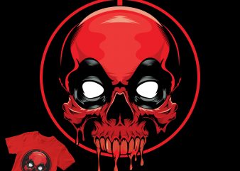 skull head dead pool shirt design png