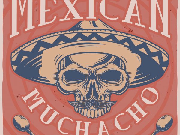 Sombrero skull t-shirt design Sombrero skull t-shirt design